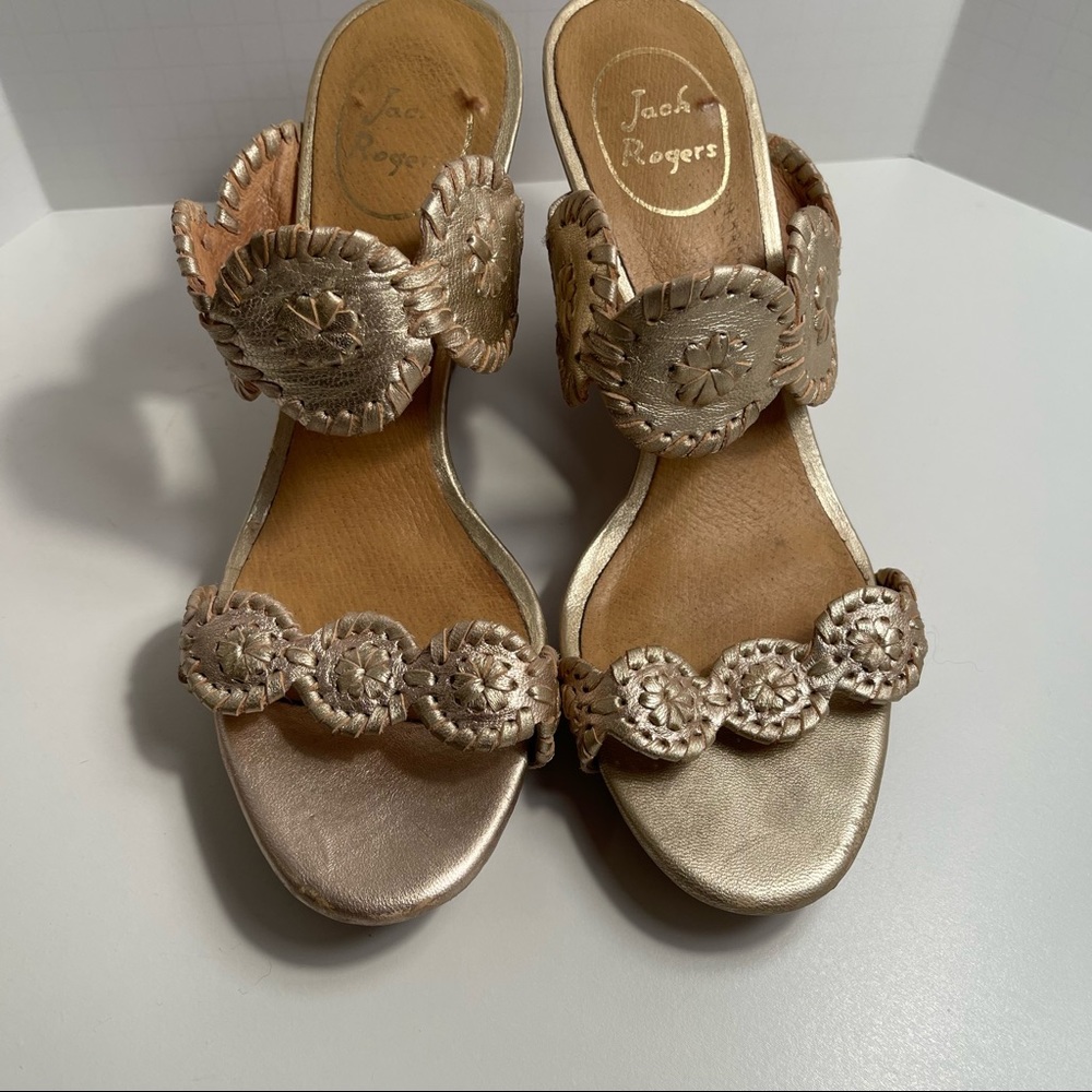 Jack Rogers Georgica Sandals-Platinum size 7.
